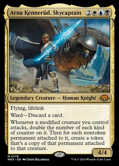 Arna Kennerüd, Skycaptain, carta Magic di tipo Legendary Creature — Human Knight illustrata da Cristi Balanescu