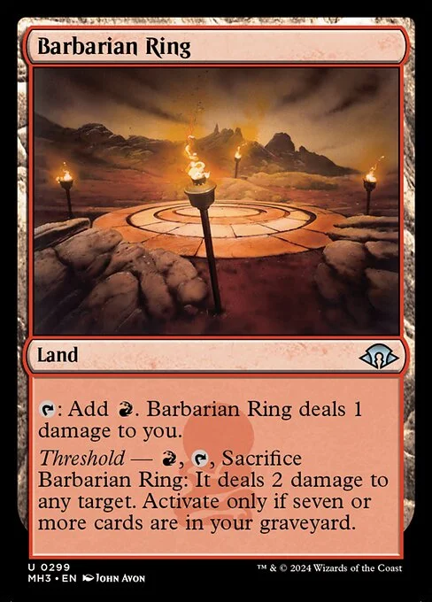 Barbarian Ring, carta Magic di tipo Land illustrata da John Avon