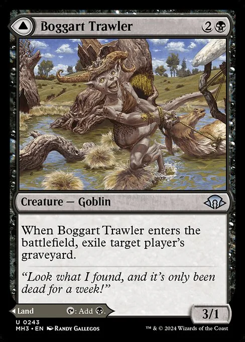 Boggart Trawler // Boggart Bog, carta Magic di tipo Creature — Goblin // Land illustrata da Randy Gallegos