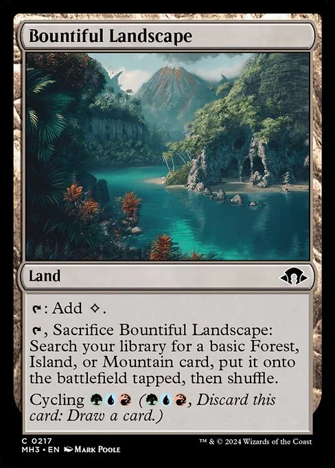 Bountiful Landscape, carta Magic di tipo Land illustrata da Mark Poole