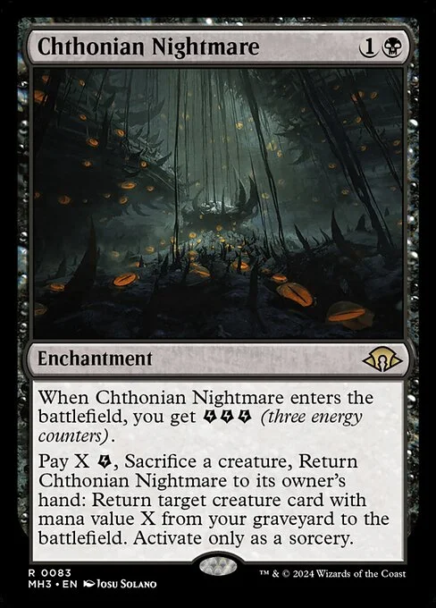 Chthonian Nightmare, carta Magic di tipo Enchantment illustrata da Josu Solano