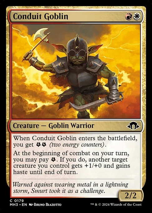 Conduit Goblin, carta Magic di tipo Creature — Goblin Warrior illustrata da Bruno Biazotto