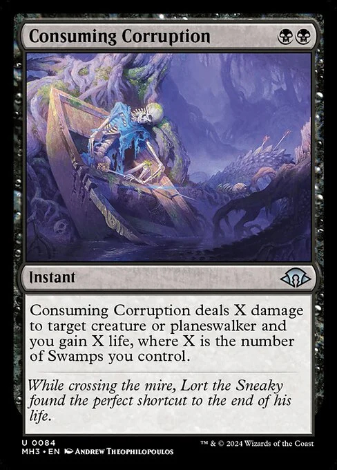 Consuming Corruption, carta Magic di tipo Instant illustrata da Andrew Theophilopoulos