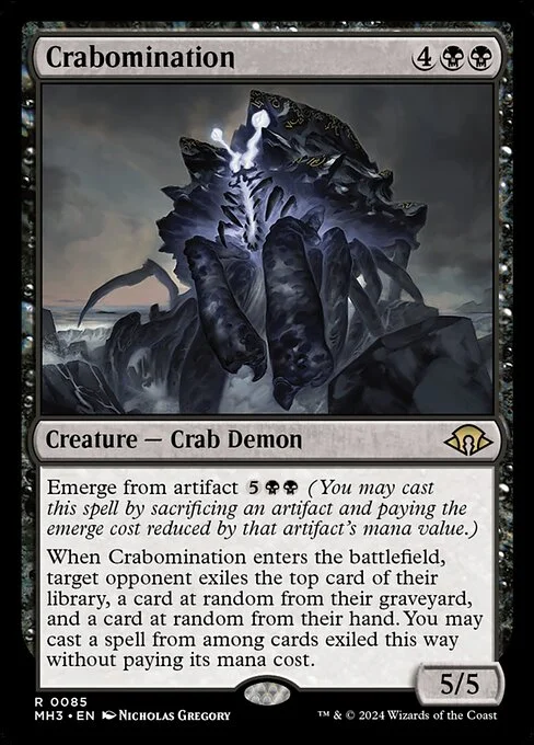 Crabomination, carta Magic di tipo Creature — Crab Demon illustrata da Nicholas Gregory