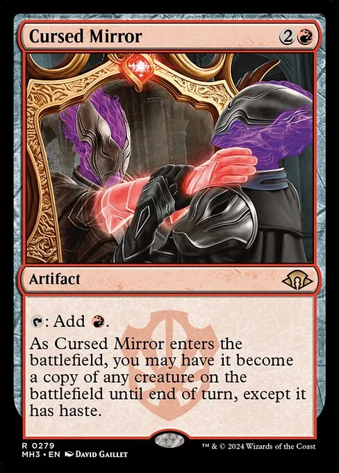 Cursed Mirror, carta Magic di tipo Artifact illustrata da David Gaillet