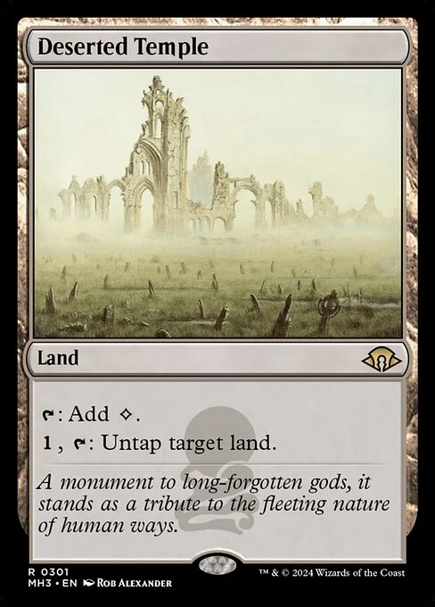 Deserted Temple, carta Magic di tipo Land illustrata da Rob Alexander