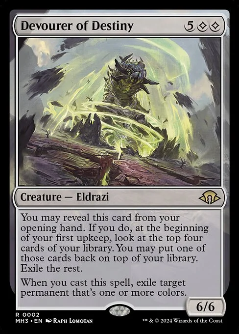 Devourer of Destiny, carta Magic di tipo Creature — Eldrazi illustrata da Raph Lomotan