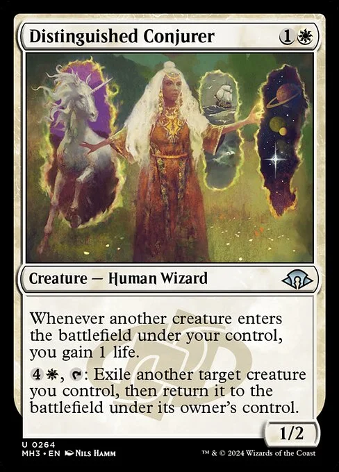 Distinguished Conjurer, carta Magic di tipo Creature — Human Wizard illustrata da Nils Hamm