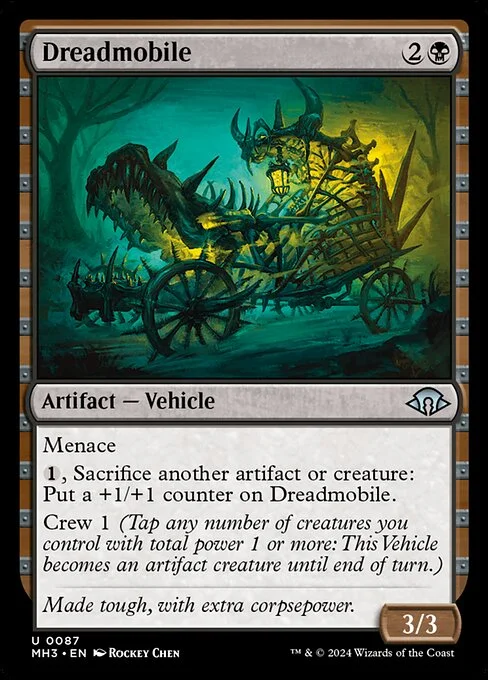 Dreadmobile, carta Magic di tipo Artifact — Vehicle illustrata da Rockey Chen