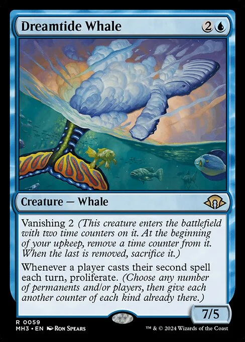 Dreamtide Whale, carta Magic di tipo Creature — Whale illustrata da Ron Spears
