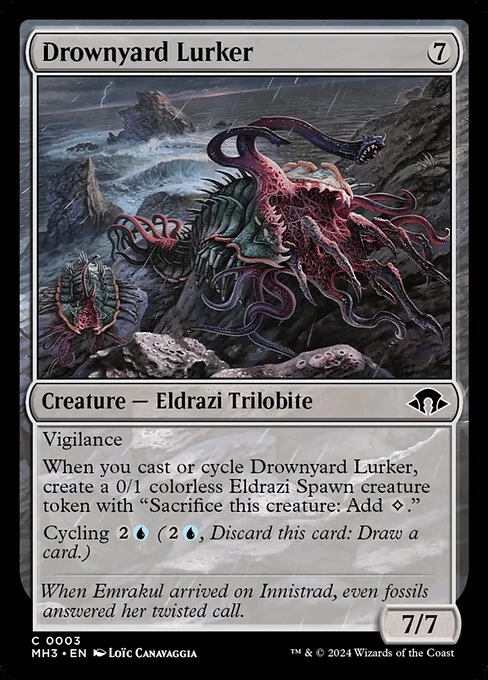 Drownyard Lurker, carta Magic di tipo Creature — Eldrazi Trilobite illustrata da Loïc Canavaggia