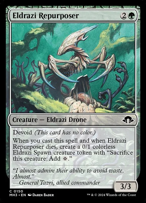 Eldrazi Repurposer, carta Magic di tipo Creature — Eldrazi Drone illustrata da Daren Bader