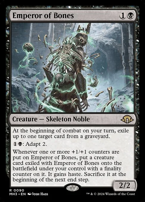 Emperor of Bones, carta Magic di tipo Creature — Skeleton Noble illustrata da Josh Hass