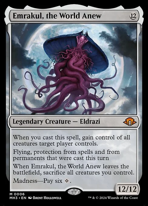 Emrakul, the World Anew, carta Magic di tipo Legendary Creature — Eldrazi illustrata da Brent Hollowell