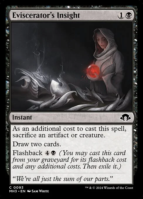 Eviscerator's Insight, carta Magic di tipo Instant illustrata da Sam White