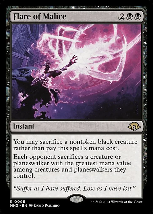 Flare of Malice, carta Magic di tipo Instant illustrata da David Palumbo