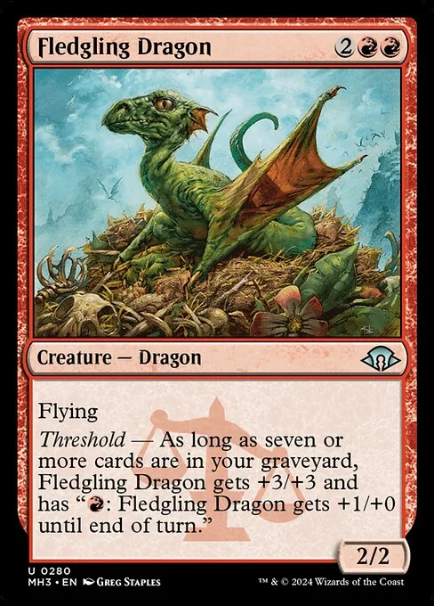 Fledgling Dragon, carta Magic di tipo Creature — Dragon illustrata da Greg Staples