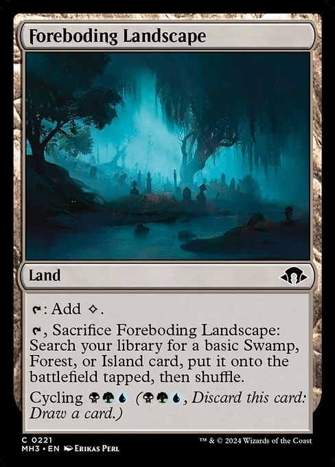 Foreboding Landscape, carta Magic di tipo Land illustrata da Erikas Perl