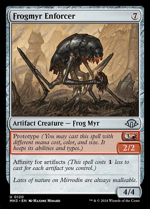 Frogmyr Enforcer, carta Magic di tipo Artifact Creature — Frog Myr illustrata da Maxime Minard