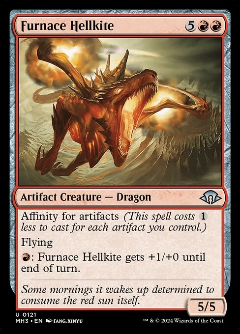 Furnace Hellkite, carta Magic di tipo Artifact Creature — Dragon illustrata da Fang Xinyu