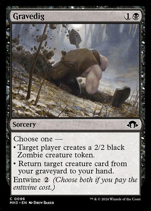 Gravedig, carta Magic di tipo Sorcery illustrata da Drew Baker