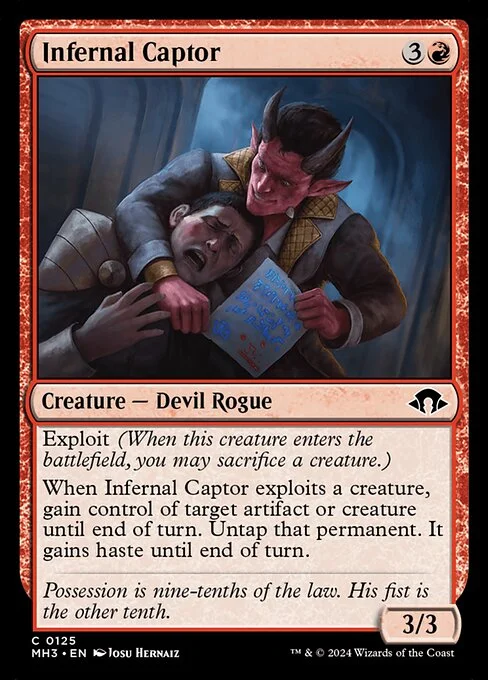 Infernal Captor, carta Magic di tipo Creature — Devil Rogue illustrata da Josu Hernaiz
