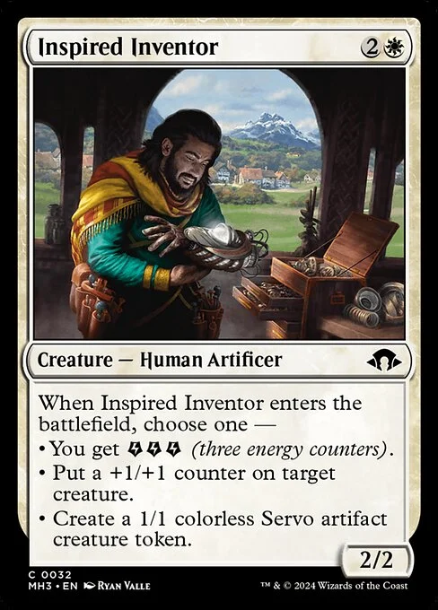 Inspired Inventor, carta Magic di tipo Creature — Human Artificer illustrata da Ryan Valle
