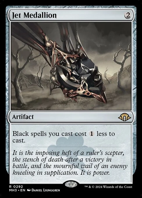 Jet Medallion, carta Magic di tipo Artifact illustrata da Daniel Ljunggren