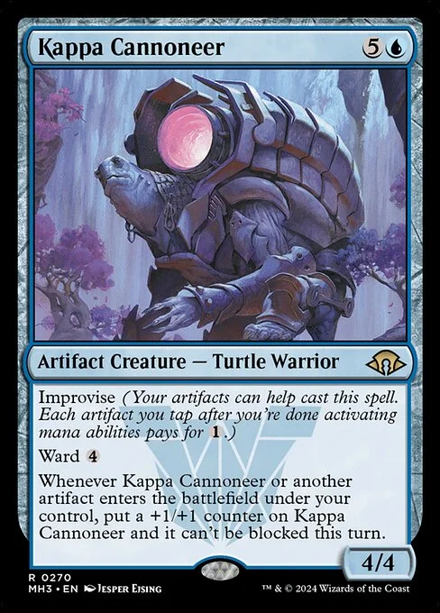 Kappa Cannoneer, carta Magic di tipo Artifact Creature — Turtle Warrior illustrata da Jesper Ejsing