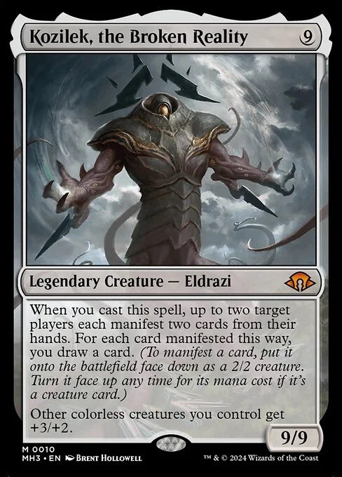Kozilek, the Broken Reality, carta Magic di tipo Legendary Creature — Eldrazi illustrata da Brent Hollowell