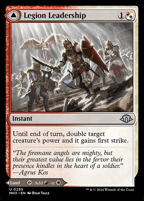 Legion Leadership // Legion Stronghold, carta Magic di tipo Instant // Land illustrata da Ryan Valle