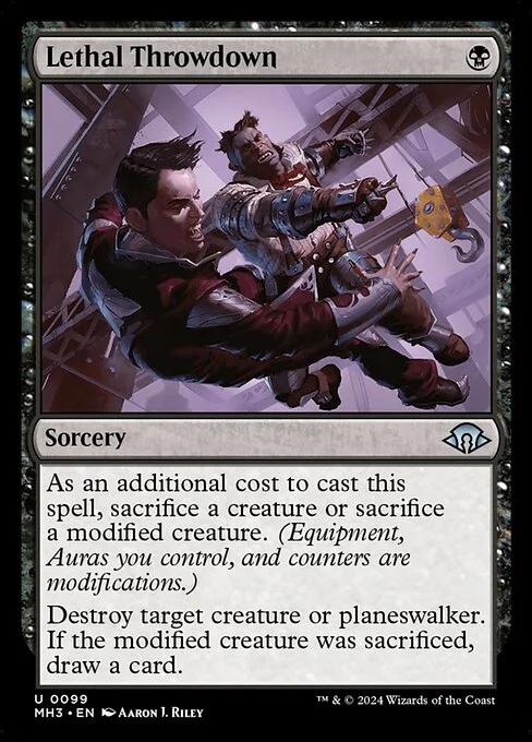 Lethal Throwdown, carta Magic di tipo Sorcery illustrata da Aaron J. Riley