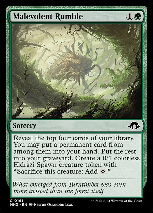 Malevolent Rumble, carta Magic di tipo Sorcery illustrata da Néstor Ossandón Leal