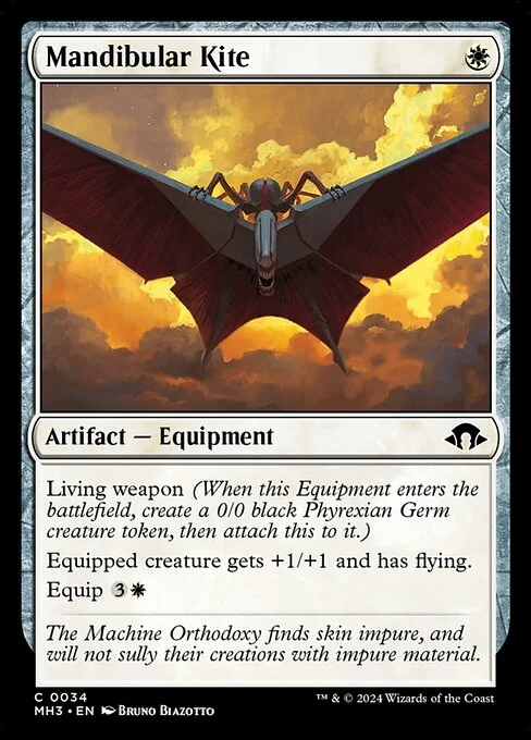 Mandibular Kite, carta Magic di tipo Artifact — Equipment illustrata da Bruno Biazotto