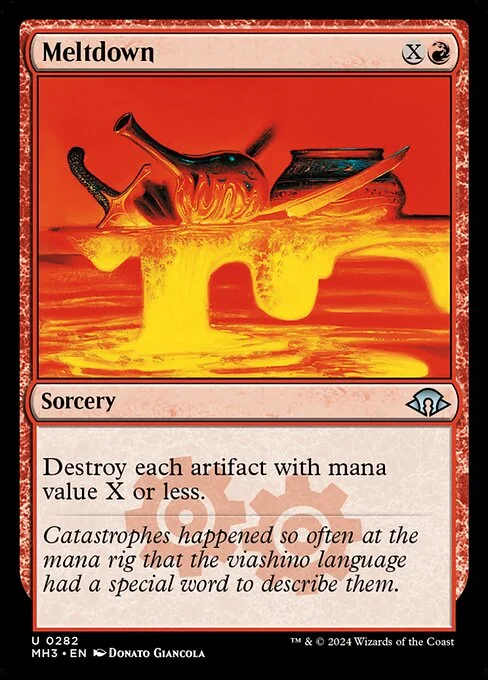 Meltdown, carta Magic di tipo Sorcery illustrata da Donato Giancola