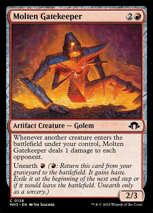 Molten Gatekeeper, carta Magic di tipo Artifact Creature — Golem illustrata da Joe Slucher