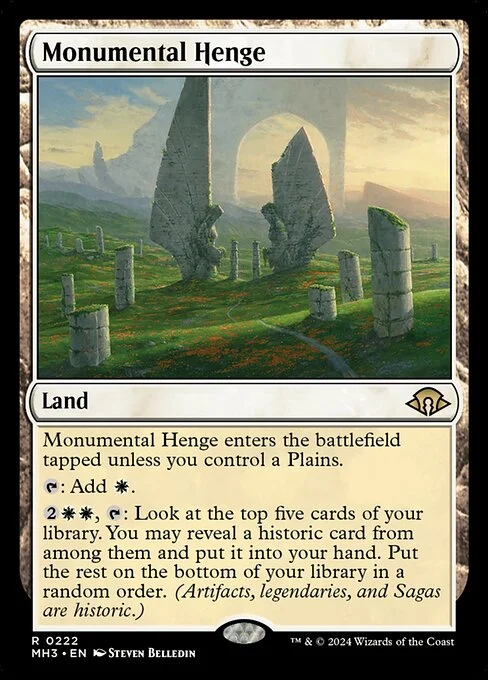 Monumental Henge, carta Magic di tipo Land illustrata da Steven Belledin