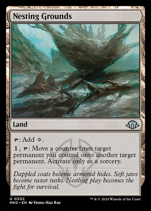 Nesting Grounds, carta Magic di tipo Land illustrata da Yeong-Hao Han