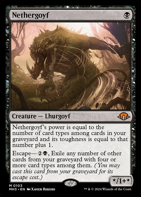 Nethergoyf, carta Magic di tipo Creature — Lhurgoyf illustrata da Xavier Ribeiro