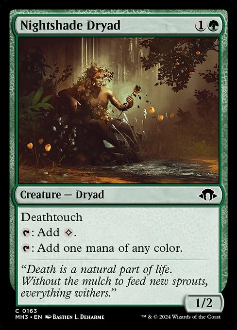 Nightshade Dryad, carta Magic di tipo Creature — Dryad illustrata da Bastien L. Deharme