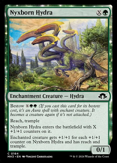 Nyxborn Hydra, carta Magic di tipo Enchantment Creature — Hydra illustrata da Vincent Christiaens
