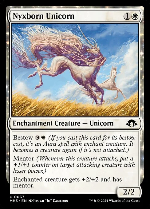 Nyxborn Unicorn, carta Magic di tipo Enchantment Creature — Unicorn illustrata da Josiah "Jo" Cameron
