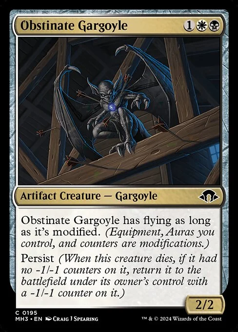Obstinate Gargoyle, carta Magic di tipo Artifact Creature — Gargoyle illustrata da Craig J Spearing