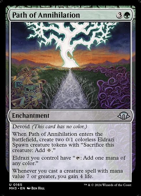 Path of Annihilation, carta Magic di tipo Enchantment illustrata da Ben Hill
