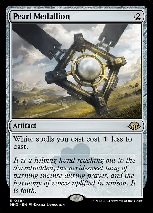 Pearl Medallion, carta Magic di tipo Artifact illustrata da Daniel Ljunggren