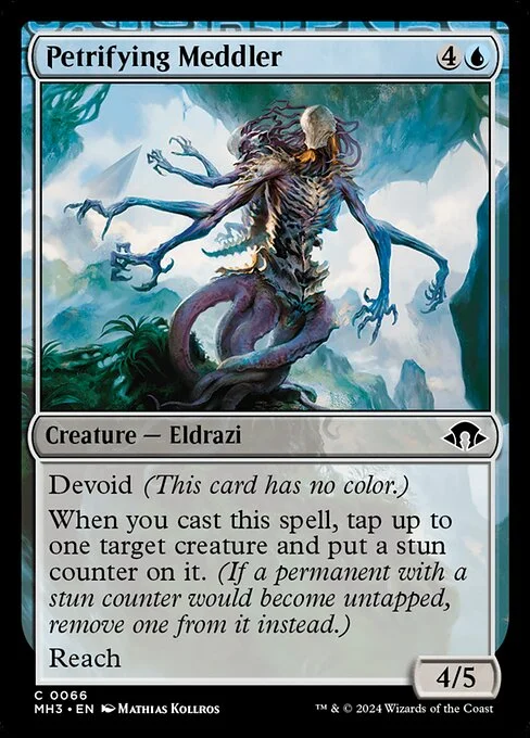 Petrifying Meddler, carta Magic di tipo Creature — Eldrazi illustrata da Mathias Kollros