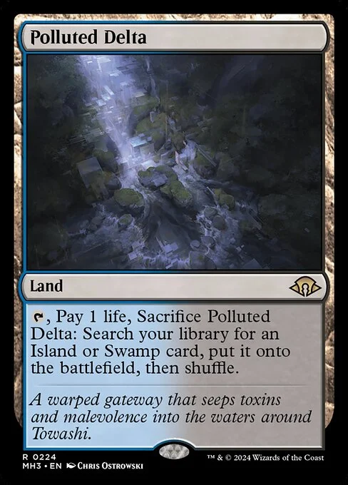 Polluted Delta, carta Magic di tipo Land illustrata da Chris Ostrowski