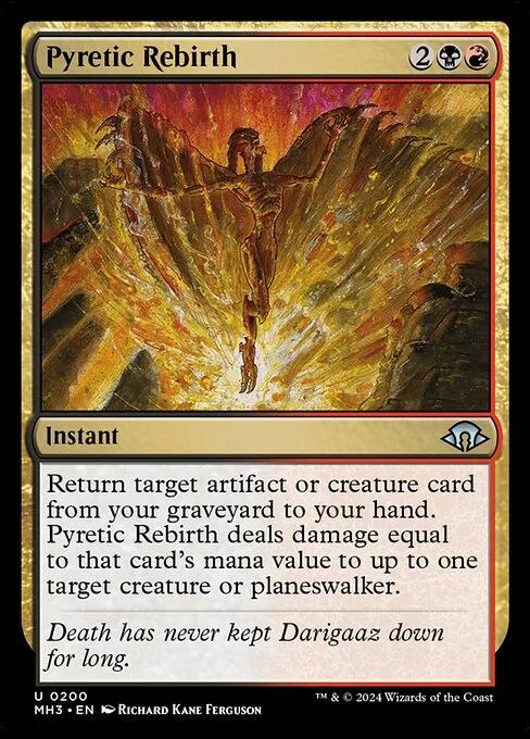 Pyretic Rebirth, carta Magic di tipo Instant illustrata da Richard Kane Ferguson