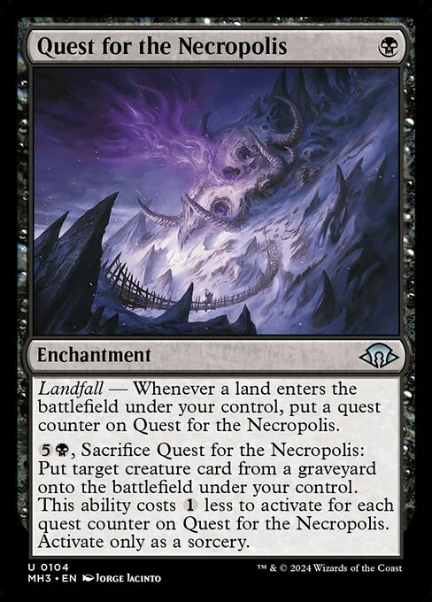 Quest for the Necropolis, carta Magic di tipo Enchantment illustrata da Jorge Jacinto