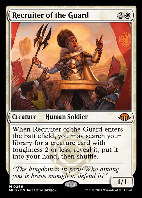 Recruiter of the Guard, carta Magic di tipo Creature — Human Soldier illustrata da Eric Wilkerson